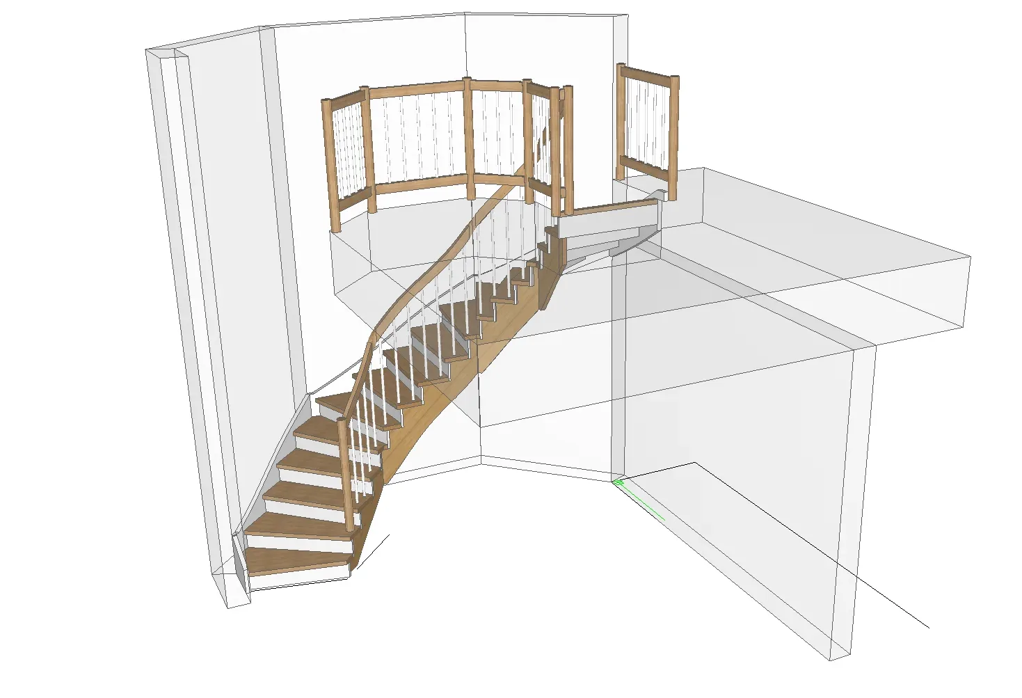 3D model schodiště v interiéru